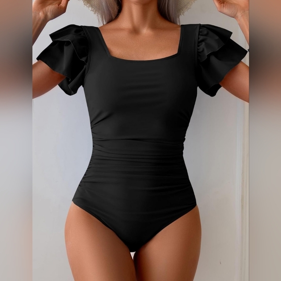 Eomenie Other - NWT Eomenie Tummy Control One Piece Swimsuit Women's Large Black